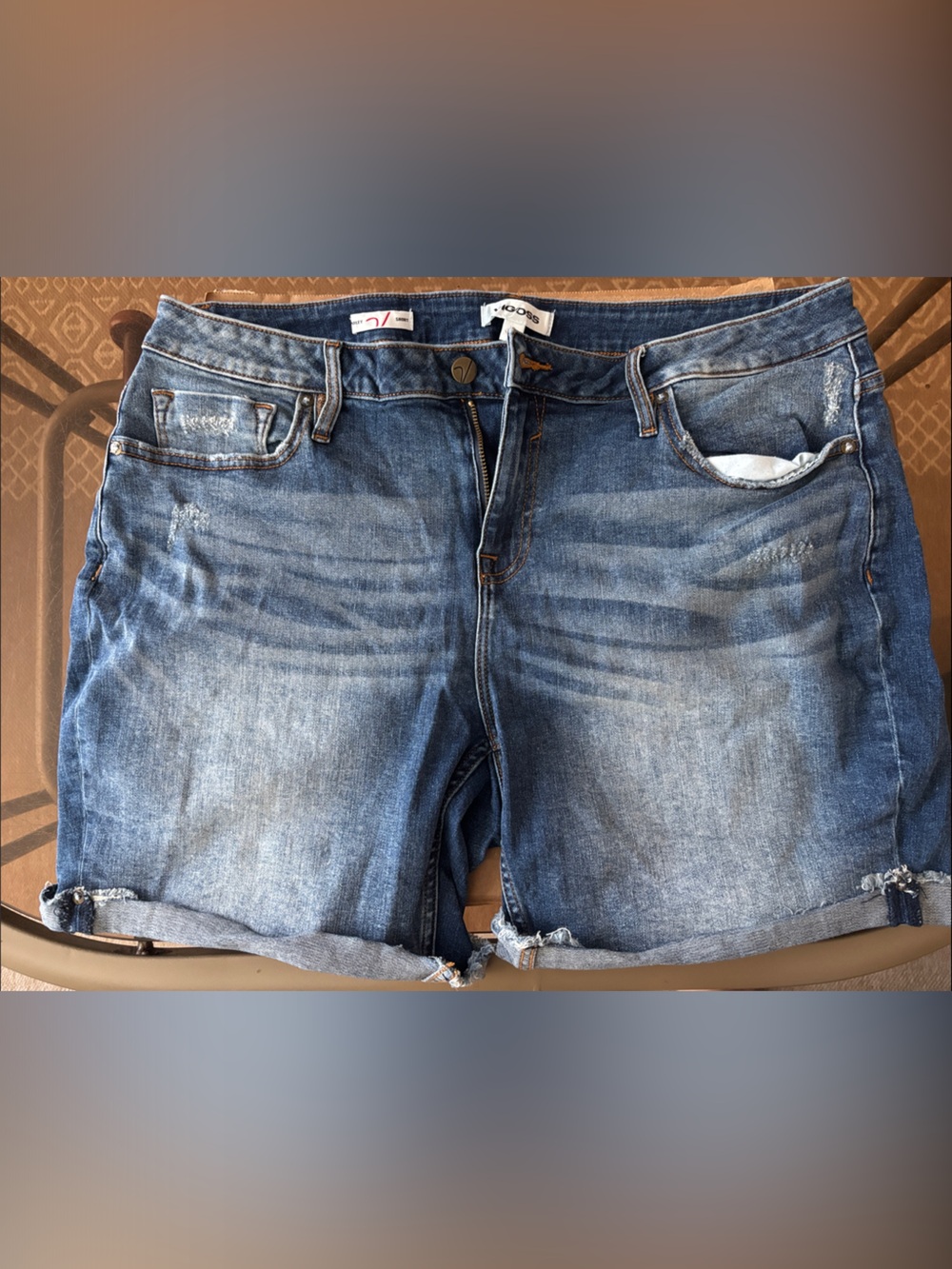 Vigoss Women's Blue Washed Denim Shorts